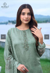 Prerna Rupali | Premium Viscose Unstitched Suit Set with Embroidery & Digital Print 1702